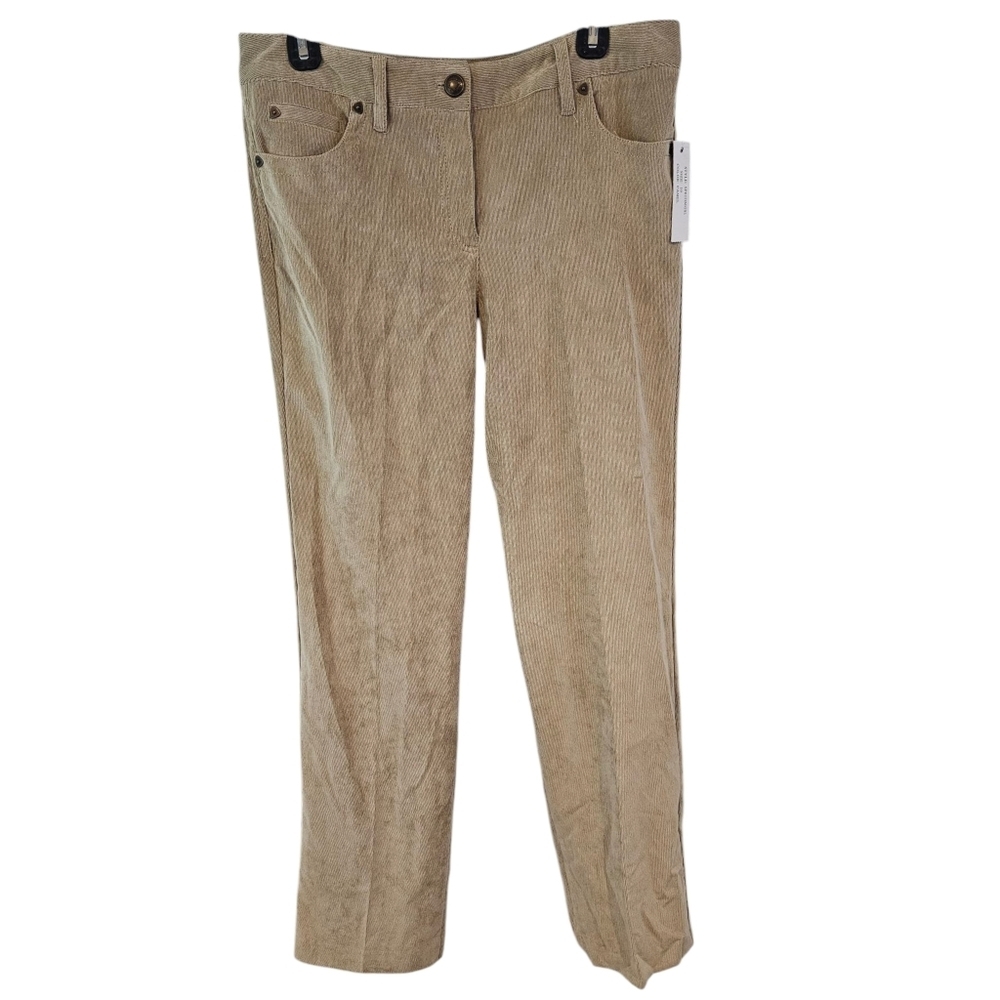 Larry Levine Size 10 Women's Tan Corduroy Ribbed Pants